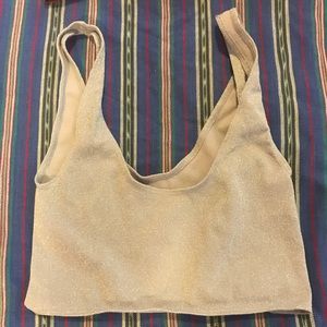 Silver Lurex Love Brami Bra Top Free People